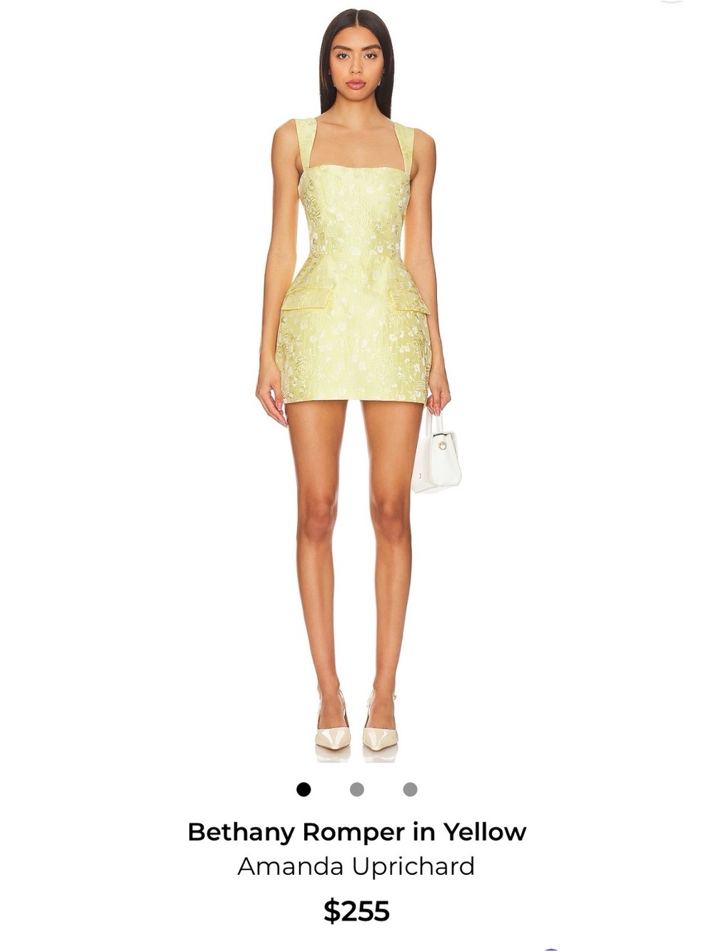 Amanda Uprichard Yellow Square-Neck Mini Dress